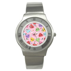 Kawaii Hearts Pattern Stainless Steel Watch by lisamaisak