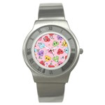 Kawaii Hearts Pattern Stainless Steel Watch Front