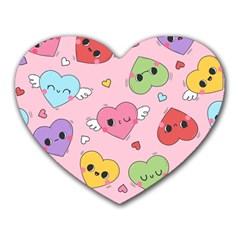 Kawaii Hearts Pattern Heart Mousepads