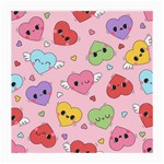 Kawaii Hearts Pattern Medium Glasses Cloth (2 Sides) Front