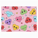 Kawaii Hearts Pattern Large Glasses Cloth Front