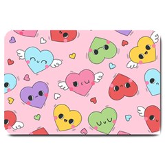 Kawaii Hearts Pattern Large Doormat  by lisamaisak