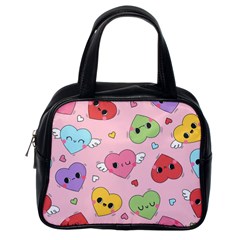 Kawaii Hearts Pattern Classic Handbag (one Side)