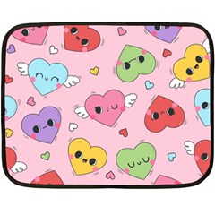 Kawaii Hearts Pattern Fleece Blanket (mini) by lisamaisak