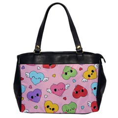 Kawaii Hearts Pattern Oversize Office Handbag