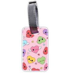 Kawaii Hearts Pattern Luggage Tag (two Sides) by lisamaisak