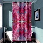 Red on pink arabesque Shower Curtain 36  x 72  (Stall)  Curtain(36 X72 ) - 33.26 x66.24  Curtain(36 X72 )