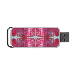 Red On Pink Arabesque Portable Usb Flash (two Sides) by kaleidomarblingart