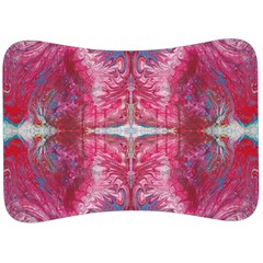 Red On Pink Arabesque Velour Seat Head Rest Cushion by kaleidomarblingart