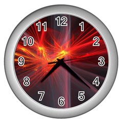 Fractal Wall Clock (silver) by Sparkle