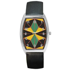 Abstract Pattern Geometric Backgrounds   Barrel Style Metal Watch by Eskimos