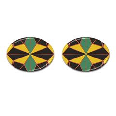 Abstract Pattern Geometric Backgrounds   Cufflinks (oval) by Eskimos