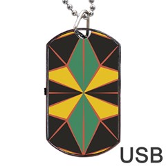 Abstract Pattern Geometric Backgrounds   Dog Tag Usb Flash (one Side) by Eskimos