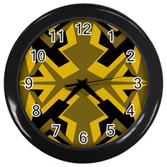 Abstract Pattern Geometric Backgrounds   Wall Clock (black) by Eskimos