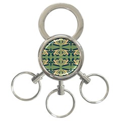 Abstract Pattern Geometric Backgrounds   3-ring Key Chain by Eskimos