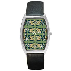 Abstract Pattern Geometric Backgrounds   Barrel Style Metal Watch by Eskimos