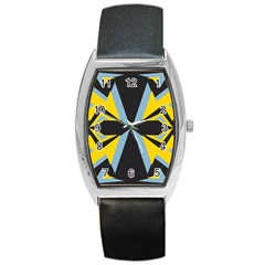 Abstract Pattern Geometric Backgrounds   Barrel Style Metal Watch by Eskimos