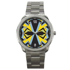 Abstract Pattern Geometric Backgrounds   Sport Metal Watch by Eskimos