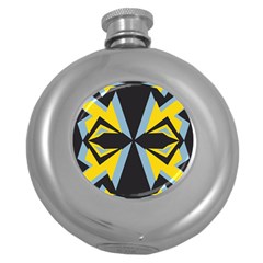 Abstract Pattern Geometric Backgrounds   Round Hip Flask (5 Oz) by Eskimos