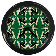 Abstract Pattern Geometric Backgrounds   Wall Clock (black) by Eskimos