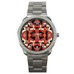 Abstract Pattern Geometric Backgrounds   Sport Metal Watch by Eskimos