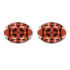 Abstract Pattern Geometric Backgrounds   Cufflinks (oval) by Eskimos