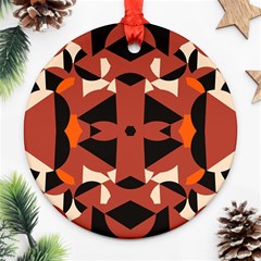 Abstract Pattern Geometric Backgrounds   Round Ornament (two Sides) by Eskimos