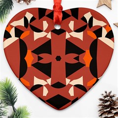 Abstract Pattern Geometric Backgrounds   Heart Ornament (two Sides) by Eskimos