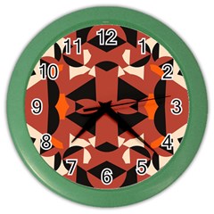 Abstract Pattern Geometric Backgrounds   Color Wall Clock by Eskimos