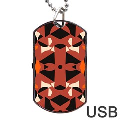 Abstract Pattern Geometric Backgrounds   Dog Tag Usb Flash (one Side) by Eskimos