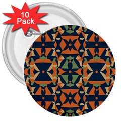 Abstract Pattern Geometric Backgrounds   3  Buttons (10 Pack)  by Eskimos