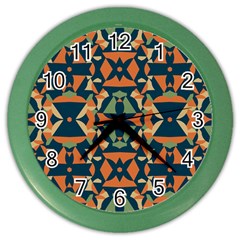 Abstract Pattern Geometric Backgrounds   Color Wall Clock by Eskimos