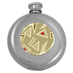 Abstract Pattern Geometric Backgrounds   Round Hip Flask (5 Oz) by Eskimos