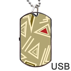 Abstract Pattern Geometric Backgrounds   Dog Tag Usb Flash (two Sides) by Eskimos