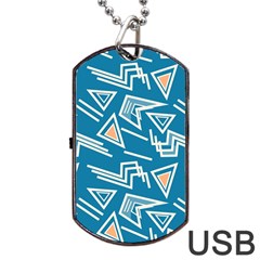 Abstract Pattern Geometric Backgrounds   Dog Tag Usb Flash (two Sides) by Eskimos