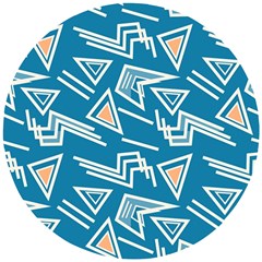 Abstract Pattern Geometric Backgrounds   Wooden Puzzle Round by Eskimos