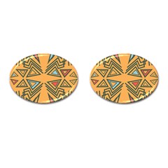 Abstract Pattern Geometric Backgrounds   Cufflinks (oval) by Eskimos