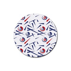 Abstract Pattern Geometric Backgrounds   Rubber Coaster (round) by Eskimos