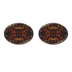 Abstract Pattern Geometric Backgrounds   Cufflinks (oval) by Eskimos