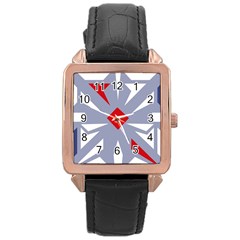 Abstract Pattern Geometric Backgrounds   Rose Gold Leather Watch  by Eskimos