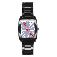 Abstract Pattern Geometric Backgrounds   Stainless Steel Barrel Watch by Eskimos