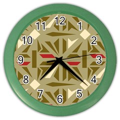 Abstract Pattern Geometric Backgrounds   Color Wall Clock by Eskimos