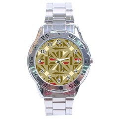 Abstract Pattern Geometric Backgrounds   Stainless Steel Analogue Watch by Eskimos