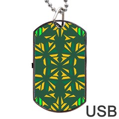 Abstract Pattern Geometric Backgrounds   Dog Tag Usb Flash (two Sides) by Eskimos