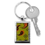 Floral pattern paisley style Paisley print  Doodle background Key Chain (Rectangle) Front