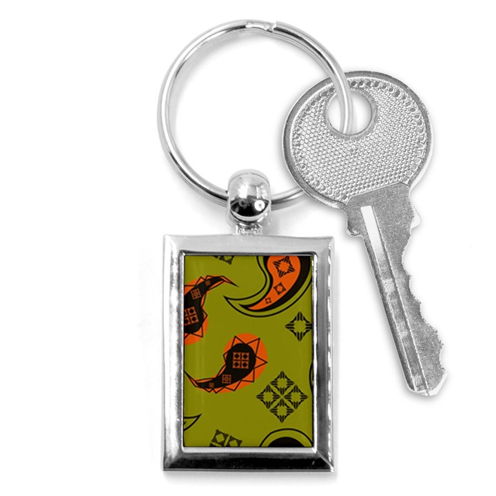 Floral pattern paisley style Paisley print  Doodle background Key Chain (Rectangle)