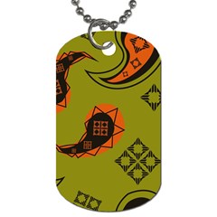 Floral Pattern Paisley Style Paisley Print  Doodle Background Dog Tag (one Side) by Eskimos