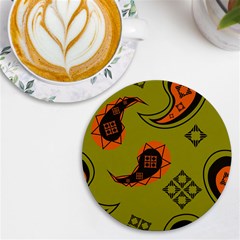 Floral Pattern Paisley Style Paisley Print  Doodle Background Uv Print Round Tile Coaster