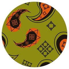 Floral Pattern Paisley Style Paisley Print  Doodle Background Round Trivet