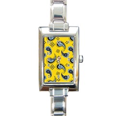 Floral pattern paisley style Paisley print  Doodle background Rectangle Italian Charm Watch